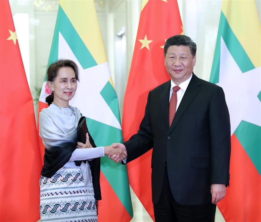 (BRF)CHINA-BEIJING-BELT AND ROAD FORUM-XI JINPING-MYANMAR’S STATE COUNSELOR-MEETING (CN)