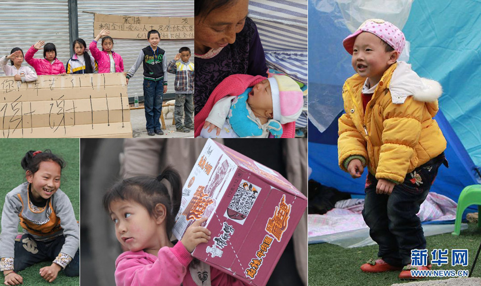 震區孩子無邪笑容致敬救援團隊