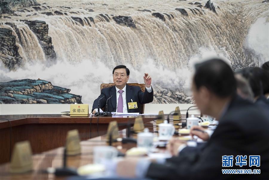 1月29日，十二屆全國人大常委會第一百零九次委員長會議在北京人民大會堂舉行，張德江委員長主持會議。 新華社記者 李濤 攝