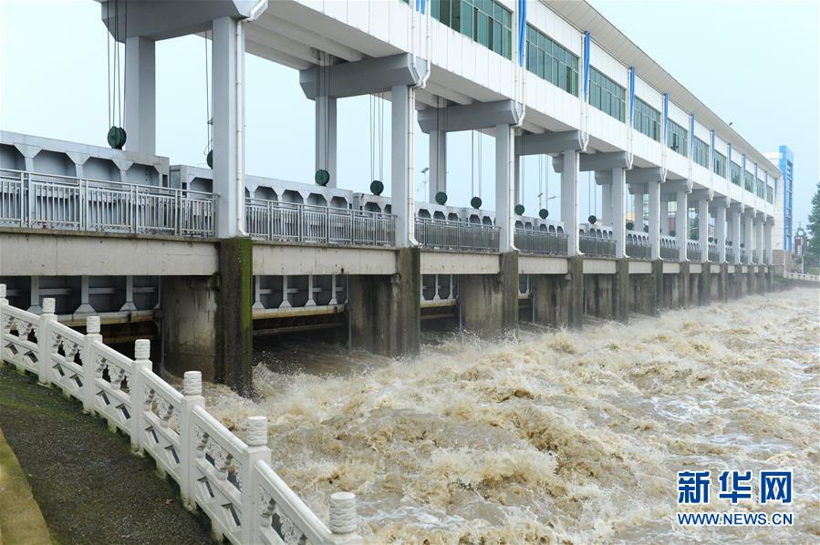 (防汛抗洪)(5)淮河王家壩閘開閘泄洪 蒙洼蓄洪區啟用
