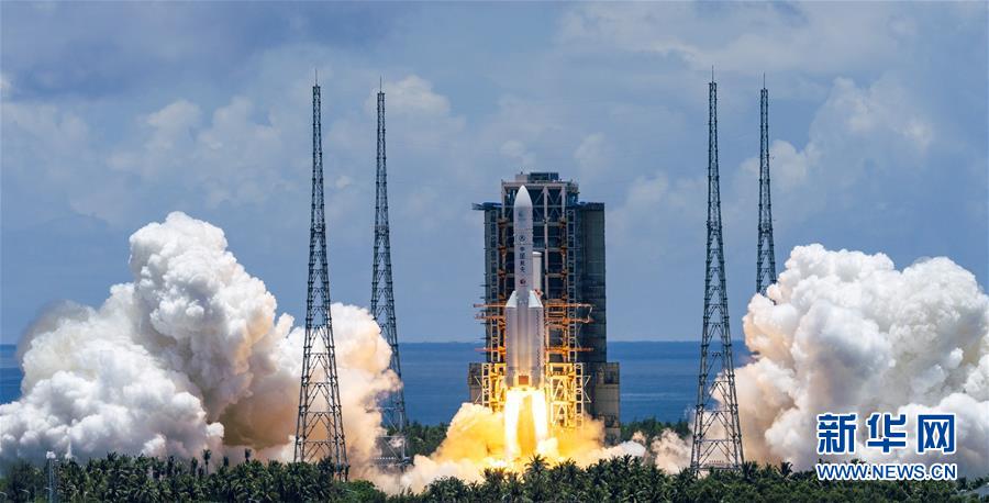 (科技)(1)長征五號遙四運載火箭點火升空 我國首次火星探測任務開始