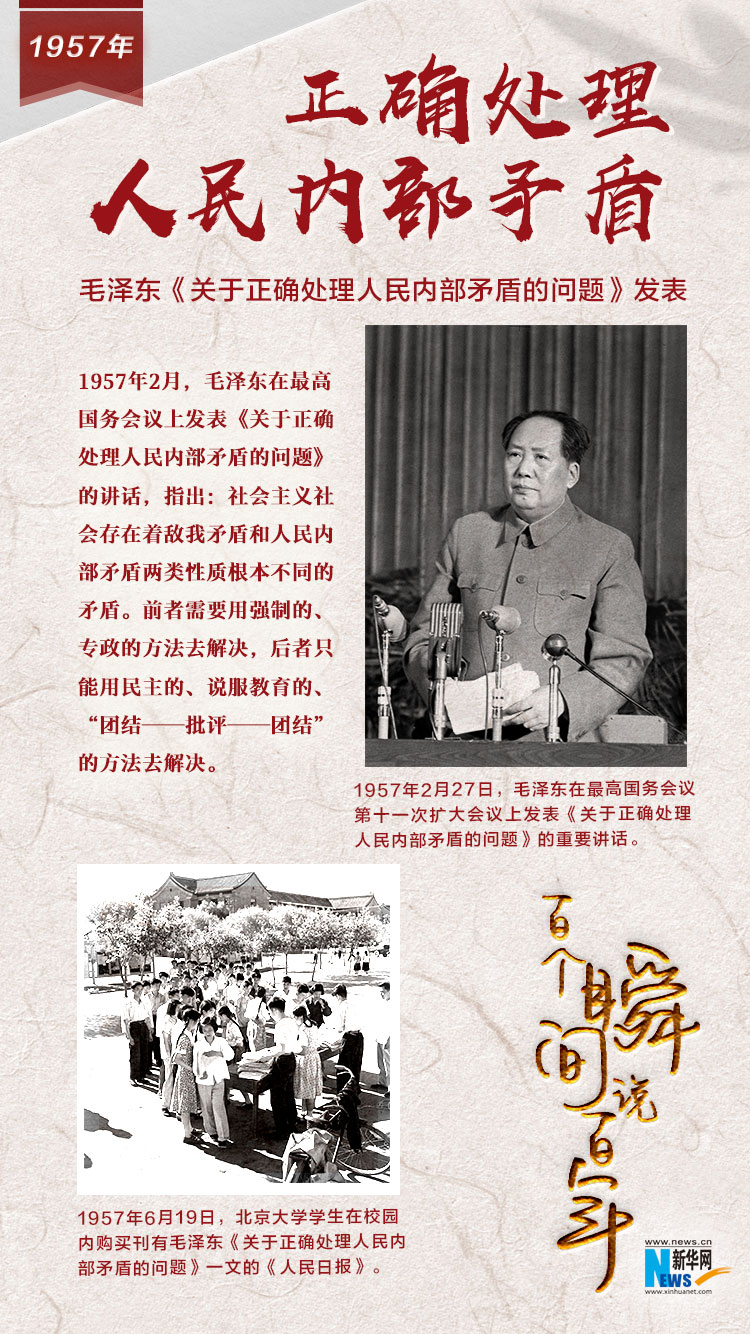 1957，正確處理人民內部矛盾