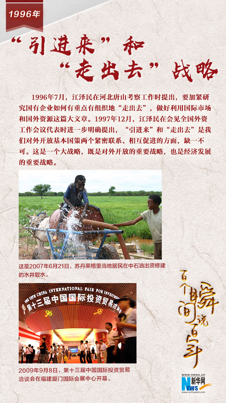 1996，&ldquo;引進來&rdquo;和&ldquo;走出去&rdquo;戰略