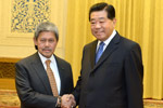 賈慶林會見文萊外交與貿易部長