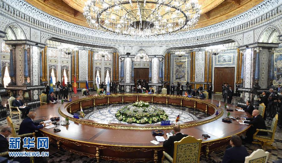 9月12日，上海合作組織成員國元首理事會第十四次會議在塔吉克斯坦首都杜尚別舉行。國家主席習近平出席會議并發表重要講話。新華社記者馬占成攝 