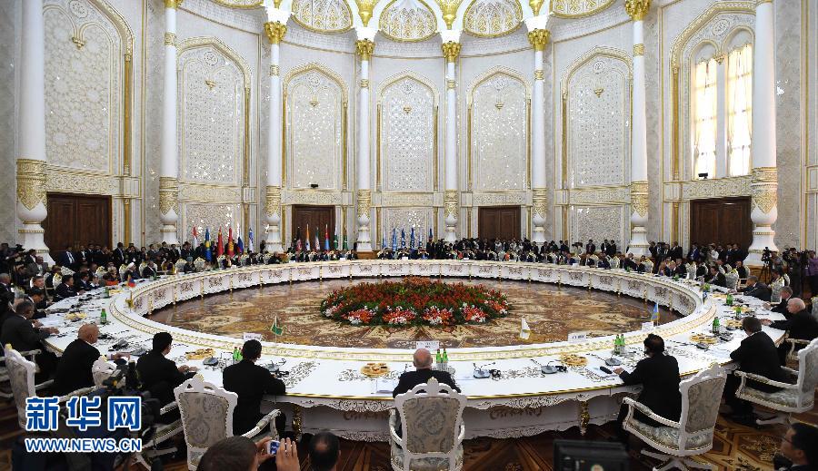 9月12日，上海合作組織成員國元首理事會第十四次會議在塔吉克斯坦首都杜尚別舉行。國家主席習近平出席會議并發表重要講話。新華社記者馬占成攝 